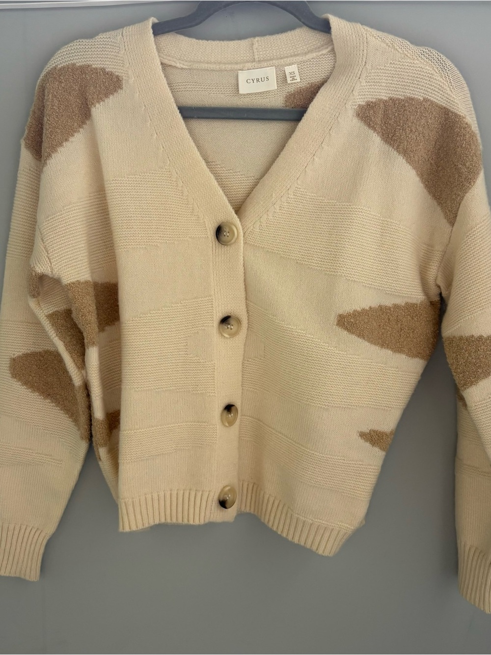 Cream and Tan Cardigan